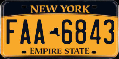 NY license plate FAA6843