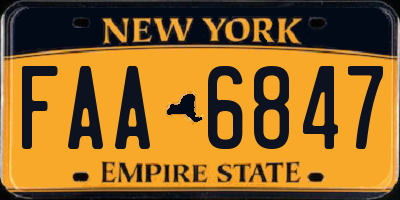 NY license plate FAA6847