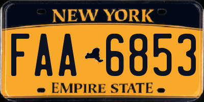 NY license plate FAA6853