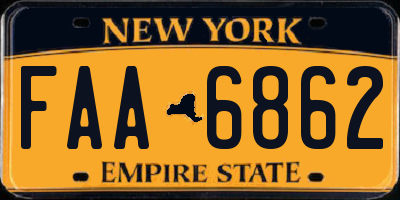 NY license plate FAA6862