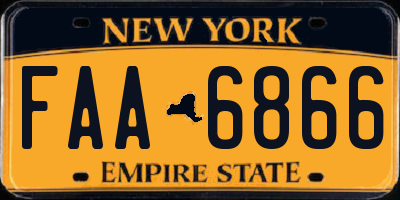 NY license plate FAA6866