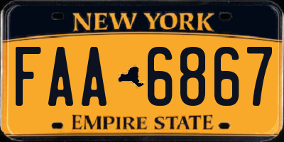 NY license plate FAA6867