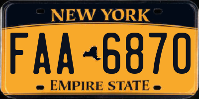 NY license plate FAA6870