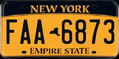 NY license plate FAA6873