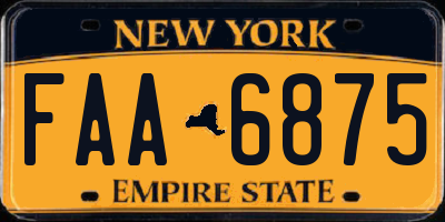 NY license plate FAA6875