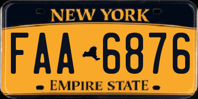 NY license plate FAA6876