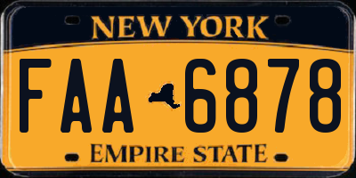 NY license plate FAA6878