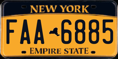 NY license plate FAA6885