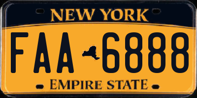 NY license plate FAA6888