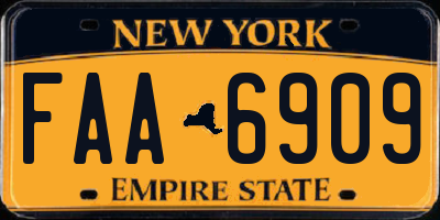 NY license plate FAA6909