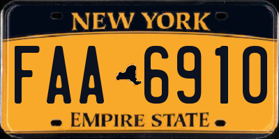 NY license plate FAA6910