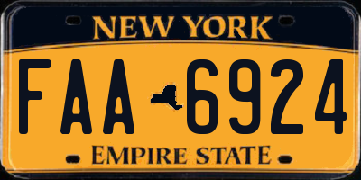 NY license plate FAA6924