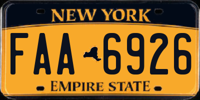 NY license plate FAA6926