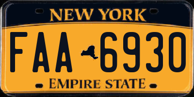 NY license plate FAA6930