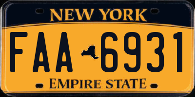 NY license plate FAA6931