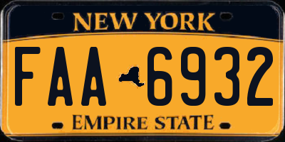 NY license plate FAA6932