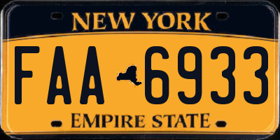 NY license plate FAA6933