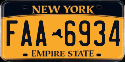 NY license plate FAA6934