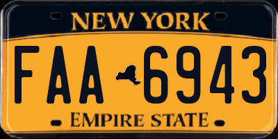 NY license plate FAA6943