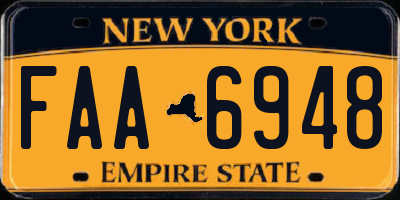 NY license plate FAA6948