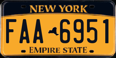 NY license plate FAA6951