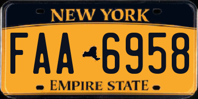 NY license plate FAA6958