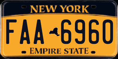 NY license plate FAA6960