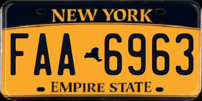 NY license plate FAA6963