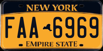 NY license plate FAA6969