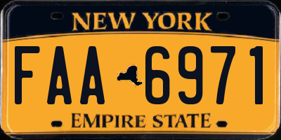 NY license plate FAA6971