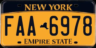 NY license plate FAA6978