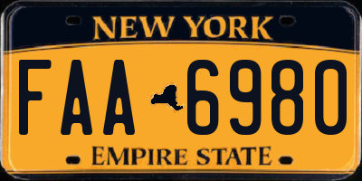 NY license plate FAA6980