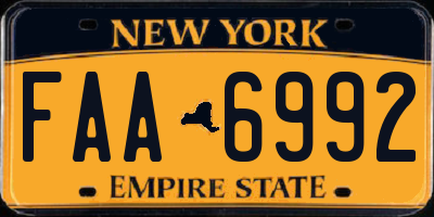 NY license plate FAA6992