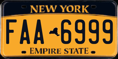 NY license plate FAA6999