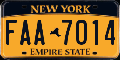 NY license plate FAA7014