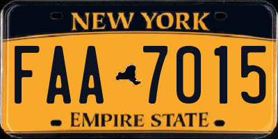 NY license plate FAA7015