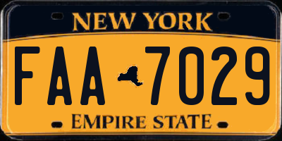 NY license plate FAA7029