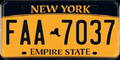 NY license plate FAA7037