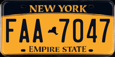 NY license plate FAA7047