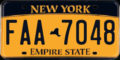 NY license plate FAA7048