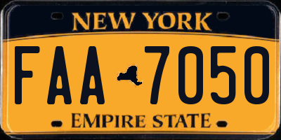 NY license plate FAA7050