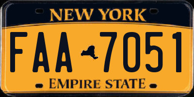 NY license plate FAA7051
