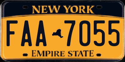 NY license plate FAA7055