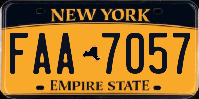 NY license plate FAA7057