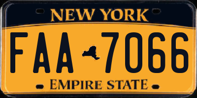 NY license plate FAA7066