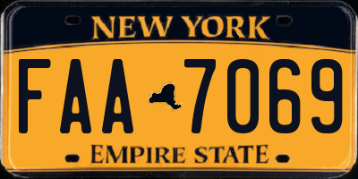 NY license plate FAA7069