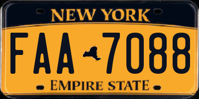 NY license plate FAA7088