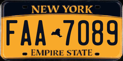 NY license plate FAA7089