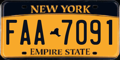 NY license plate FAA7091