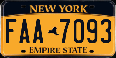 NY license plate FAA7093
